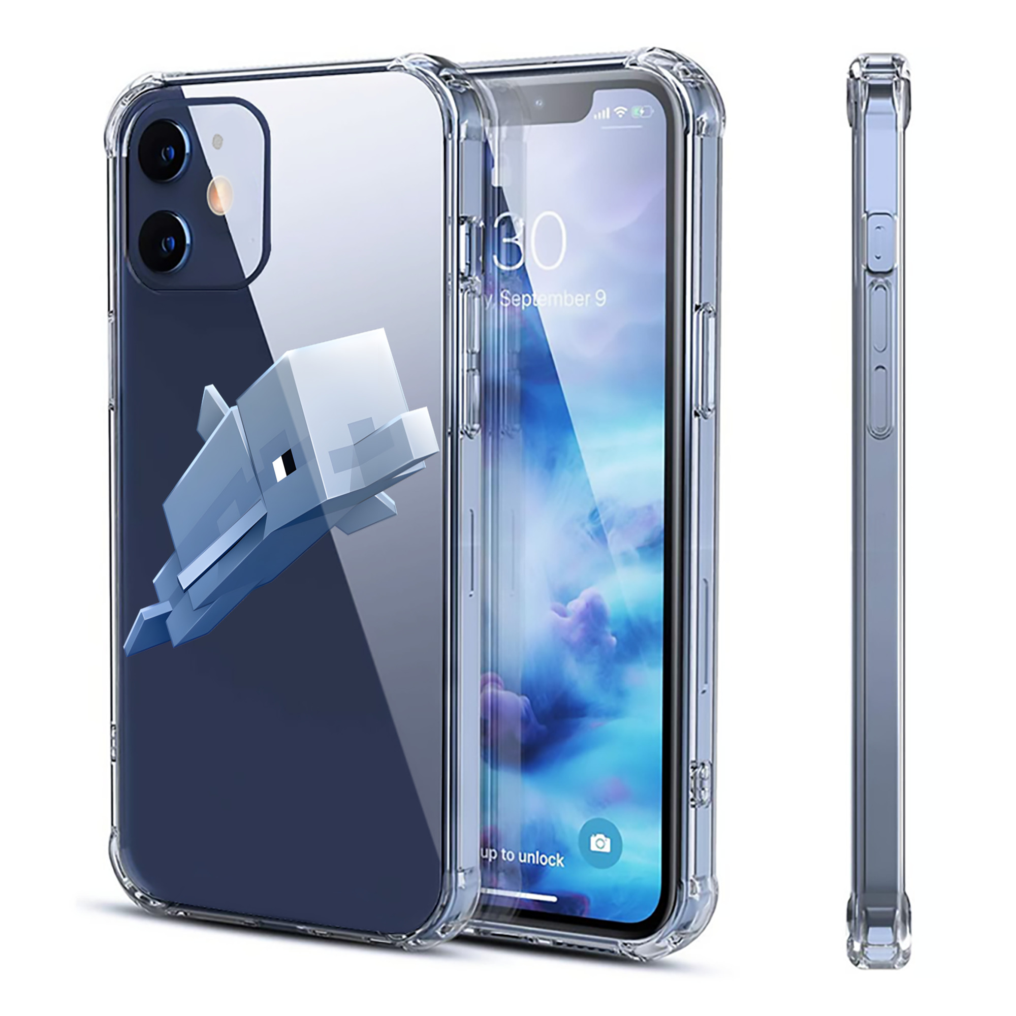 （画像用） マインクラフト ブロックの世界 Minecraft MC Block world 【iPhone 12シリーズ対応】透明スマホケース（クリアソフトケース）
